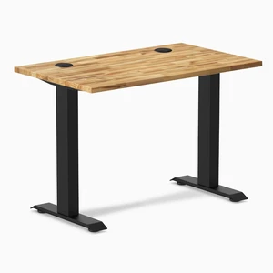 Desky Zero Mini Hardwood Office Desk - Acacia / 40 x 24 in with Grommets / Matte Black Desky Zero Mini Hardwood Office Desk - Acacia / 40 x 24 in with Grommets / Matte Black