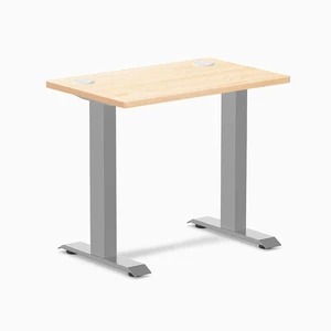 Desky Zero Mini Hardwood Office Desk - Maple / 32 x 20 in with Grommets / Gray Desky Zero Mini Hardwood Office Desk - Maple / 32 x 20 in with Grommets / Gray