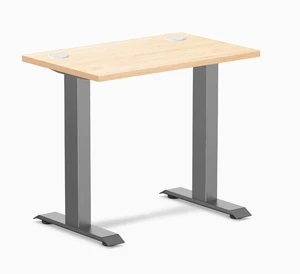 Desky Zero Mini Hardwood Office Desk - Maple / 32 x 20 in with Grommets / Space Gray Desky Zero Mini Hardwood Office Desk - Maple / 32 x 20 in with Grommets / Space Gray