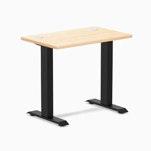 Desky Zero Mini Hardwood Office Desk - Maple / 32 x 20 in with Grommets / Matte Black Desky Zero Mini Hardwood Office Desk - Maple / 32 x 20 in with Grommets / Matte Black
