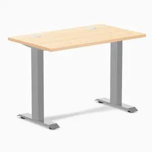 Desky Zero Mini Hardwood Office Desk - Maple / 40 x 24 in with Grommets / Gray Desky Zero Mini Hardwood Office Desk - Maple / 40 x 24 in with Grommets / Gray