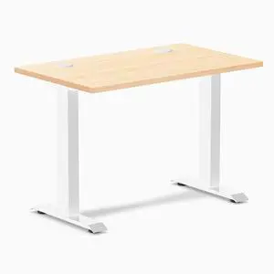 Desky Zero Mini Hardwood Office Desk - Maple / 40 x 24 in with Grommets / White Desky Zero Mini Hardwood Office Desk - Maple / 40 x 24 in with Grommets / White