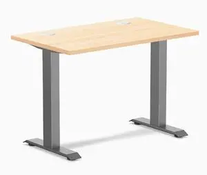 Desky Zero Mini Hardwood Office Desk - Maple / 40 x 24 in with Grommets / Space Gray Desky Zero Mini Hardwood Office Desk - Maple / 40 x 24 in with Grommets / Space Gray