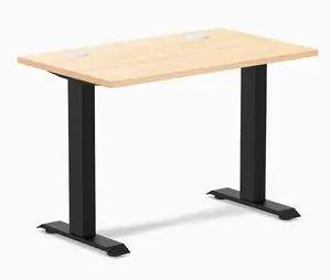 Desky Zero Mini Hardwood Office Desk - Maple / 40 x 24 in with Grommets / Matte Black Desky Zero Mini Hardwood Office Desk - Maple / 40 x 24 in with Grommets / Matte Black