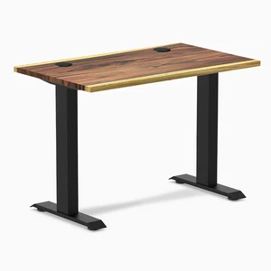 Desky Zero Mini Hardwood Office Desk - Saman / 40 x 24 in with Grommets / Matte Black Desky Zero Mini Hardwood Office Desk - Saman / 40 x 24 in with Grommets / Matte Black