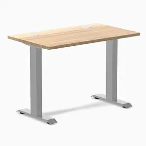 Desky Zero Mini Hardwood Office Desk - White Ash / 40 x 24 in with Grommets / Gray Desky Zero Mini Hardwood Office Desk - White Ash / 40 x 24 in with Grommets / Gray