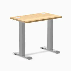 Desky Zero Mini Hardwood Office Desk - White Oak / 32 x 20 in with Grommets / Gray Desky Zero Mini Hardwood Office Desk - White Oak / 32 x 20 in with Grommets / Gray