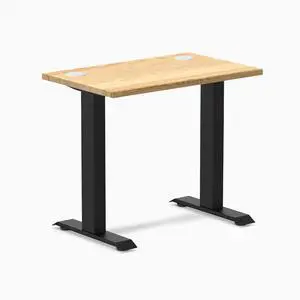 Desky Zero Mini Hardwood Office Desk - White Oak / 32 x 20 in with Grommets / Matte Black Desky Zero Mini Hardwood Office Desk - White Oak / 32 x 20 in with Grommets / Matte Black