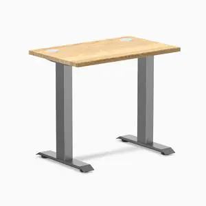 Desky Zero Mini Hardwood Office Desk - White Oak / 32 x 20 in with Grommets / Space Gray Desky Zero Mini Hardwood Office Desk - White Oak / 32 x 20 in with Grommets / Space Gray