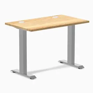 Desky Zero Mini Hardwood Office Desk - White Oak / 40 x 24 in with Grommets / Gray Desky Zero Mini Hardwood Office Desk - White Oak / 40 x 24 in with Grommets / Gray