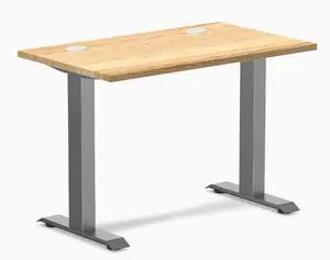 Desky Zero Mini Hardwood Office Desk - White Oak / 40 x 24 in with Grommets / Space Gray Desky Zero Mini Hardwood Office Desk - White Oak / 40 x 24 in with Grommets / Space Gray