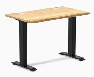 Desky Zero Mini Hardwood Office Desk - White Oak / 40 x 24 in with Grommets / Matte Black Desky Zero Mini Hardwood Office Desk - White Oak / 40 x 24 in with Grommets / Matte Black