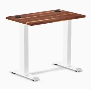 Desky Zero Mini Hardwood Office Desk - Pheasantwood / 32 x 20 in with Grommets / White Desky Zero Mini Hardwood Office Desk - Pheasantwood / 32 x 20 in with Grommets / White