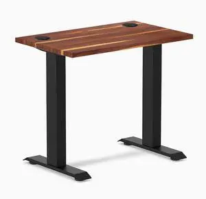 Desky Zero Mini Hardwood Office Desk - Pheasantwood / 32 x 20 in with Grommets / Matte Black Desky Zero Mini Hardwood Office Desk - Pheasantwood / 32 x 20 in with Grommets / Matte Black