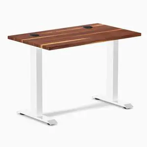 Desky Zero Mini Hardwood Office Desk - Pheasantwood / 40 x 24 in with Grommets / White Desky Zero Mini Hardwood Office Desk - Pheasantwood / 40 x 24 in with Grommets / White