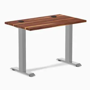 Desky Zero Mini Hardwood Office Desk - Pheasantwood / 40 x 24 in with Grommets / Gray Desky Zero Mini Hardwood Office Desk - Pheasantwood / 40 x 24 in with Grommets / Gray