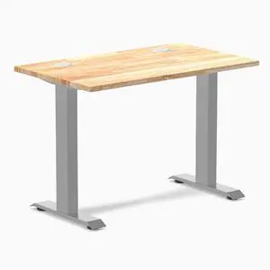 Desky Zero Mini Rubberwood Office Desk - Natural / 32 x 20 in / Grey Desky Zero Mini Rubberwood Office Desk - Natural / 32 x 20 in / Grey