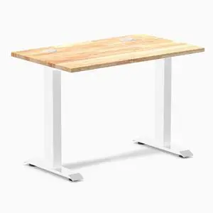 Desky Zero Mini Rubberwood Office Desk - Natural / 32 x 20 in / White Desky Zero Mini Rubberwood Office Desk - Natural / 32 x 20 in / White