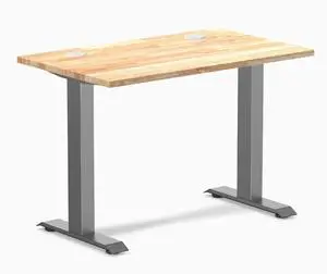 Desky Zero Mini Rubberwood Office Desk - Natural / 32 x 20 in / Space Gray Desky Zero Mini Rubberwood Office Desk - Natural / 32 x 20 in / Space Gray