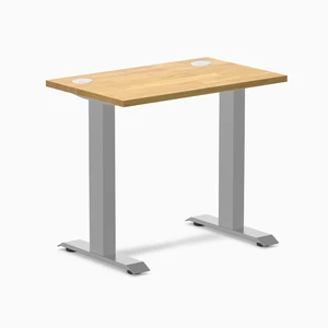 Desky Zero Mini Rubberwood Office Desk - Light Oak / 32 x 20 in / Grey Desky Zero Mini Rubberwood Office Desk - Light Oak / 32 x 20 in / Grey