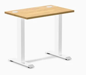 Desky Zero Mini Rubberwood Office Desk - Light Oak / 32 x 20 in / White Desky Zero Mini Rubberwood Office Desk - Light Oak / 32 x 20 in / White