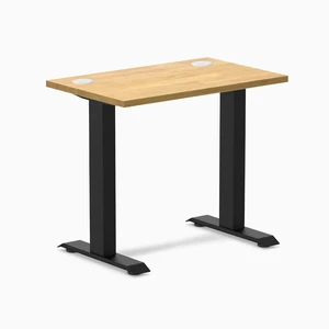 Desky Zero Mini Rubberwood Office Desk - Light Oak / 32 x 20 in / Matte Black Desky Zero Mini Rubberwood Office Desk - Light Oak / 32 x 20 in / Matte Black