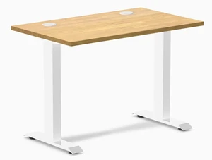 Desky Zero Mini Rubberwood Office Desk - Light Oak / 32 x 20 in / White Desky Zero Mini Rubberwood Office Desk - Light Oak / 32 x 20 in / White