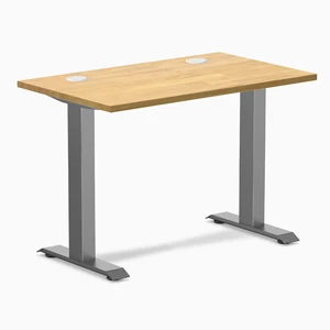 Desky Zero Mini Rubberwood Office Desk - Light Oak / 32 x 20 in / Space Gray Desky Zero Mini Rubberwood Office Desk - Light Oak / 32 x 20 in / Space Gray