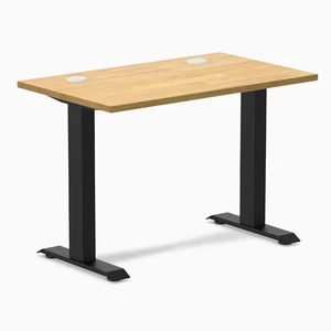Desky Zero Mini Rubberwood Office Desk - Light Oak / 32 x 20 in / Matte Black Desky Zero Mini Rubberwood Office Desk - Light Oak / 32 x 20 in / Matte Black