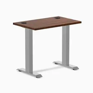 Desky Zero Mini Rubberwood Office Desk - Red Walnut / 32 x 20 in / Grey Desky Zero Mini Rubberwood Office Desk - Red Walnut / 32 x 20 in / Grey
