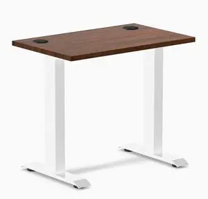 Desky Zero Mini Rubberwood Office Desk - Red Walnut / 32 x 20 in / White Desky Zero Mini Rubberwood Office Desk - Red Walnut / 32 x 20 in / White