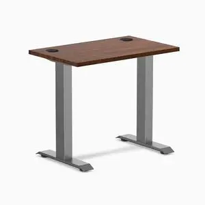 Desky Zero Mini Rubberwood Office Desk - Red Walnut / 32 x 20 in / Space Gray Desky Zero Mini Rubberwood Office Desk - Red Walnut / 32 x 20 in / Space Gray