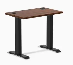 Desky Zero Mini Rubberwood Office Desk - Red Walnut / 32 x 20 in / Matte Black Desky Zero Mini Rubberwood Office Desk - Red Walnut / 32 x 20 in / Matte Black