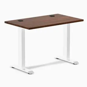 Desky Zero Mini Rubberwood Office Desk - Red Walnut / 32 x 20 in / White Desky Zero Mini Rubberwood Office Desk - Red Walnut / 32 x 20 in / White