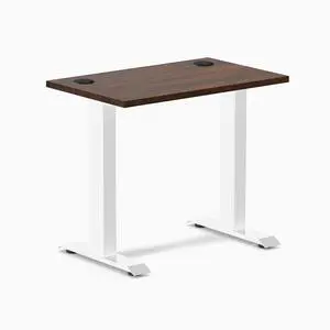 Desky Zero Mini Rubberwood Office Desk - Dark Walnut / 32 x 20 in / White Desky Zero Mini Rubberwood Office Desk - Dark Walnut / 32 x 20 in / White