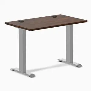 Desky Zero Mini Rubberwood Office Desk - Dark Walnut / 32 x 20 in / Grey Desky Zero Mini Rubberwood Office Desk - Dark Walnut / 32 x 20 in / Grey