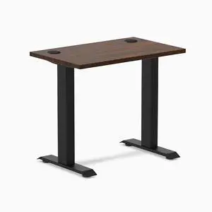Desky Zero Mini Rubberwood Office Desk - Dark Walnut / 32 x 20 in / Matte Black Desky Zero Mini Rubberwood Office Desk - Dark Walnut / 32 x 20 in / Matte Black