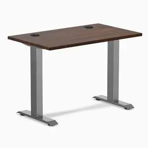 Desky Zero Mini Rubberwood Office Desk - Dark Walnut / 32 x 20 in / Space Gray Desky Zero Mini Rubberwood Office Desk - Dark Walnut / 32 x 20 in / Space Gray