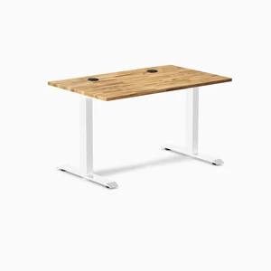 Desky Zero Hardwood Office Desk - Acacia / 48 x 30 in / White Desky Zero Hardwood Office Desk - Acacia / 48 x 30 in / White