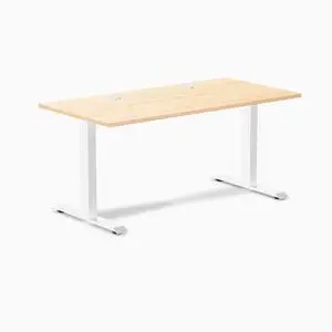 Desky Zero Hardwood Office Desk - Maple / 48 x 30 in / White Desky Zero Hardwood Office Desk - Maple / 48 x 30 in / White
