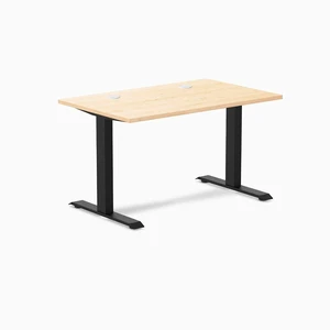 Desky Zero Hardwood Office Desk - Maple / 48 x 30 in / Matte Black Desky Zero Hardwood Office Desk - Maple / 48 x 30 in / Matte Black