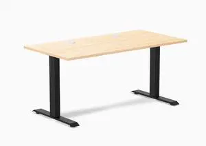 Desky Zero Hardwood Office Desk - Maple / 48 x 30 in / Matte Black Desky Zero Hardwood Office Desk - Maple / 48 x 30 in / Matte Black