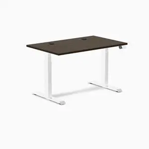 Desky Dual Bamboo Sit Stand Desk - Dark Bamboo / 80 x 30 in with Grommets / White Desky Dual Bamboo Sit Stand Desk - Dark Bamboo / 80 x 30 in with Grommets / White