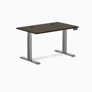 Desky Dual Bamboo Sit Stand Desk - Dark Bamboo / 80 x 30 in with Grommets / Space Gray Desky Dual Bamboo Sit Stand Desk - Dark Bamboo / 80 x 30 in with Grommets / Space Gray
