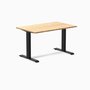 Desky Zero Bamboo Office Desk - Bamboo / 48 x 30 in with Grommets / Matte Black Desky Zero Bamboo Office Desk - Bamboo / 48 x 30 in with Grommets / Matte Black