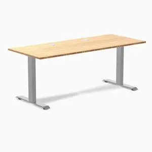 Desky Zero Bamboo Office Desk - Dark Bamboo / 48 x 30 in with Grommets / Grey Desky Zero Bamboo Office Desk - Dark Bamboo / 48 x 30 in with Grommets / Grey