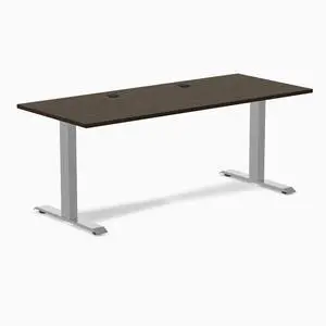 Desky Zero Bamboo Office Desk - Dark Bamboo / 60 x 30 in with Grommets / Grey Desky Zero Bamboo Office Desk - Dark Bamboo / 60 x 30 in with Grommets / Grey