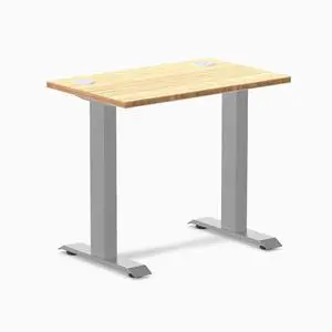 Desky Zero Mini Bamboo Office Desk - Bamboo / 32 x 20 in with Grommets / Gray Desky Zero Mini Bamboo Office Desk - Bamboo / 32 x 20 in with Grommets / Gray