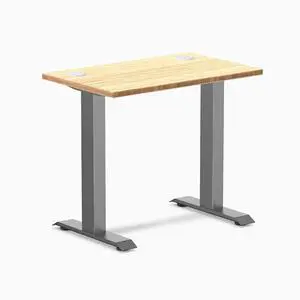 Desky Zero Mini Bamboo Office Desk - Bamboo / 32 x 20 in with Grommets / Space Gray Desky Zero Mini Bamboo Office Desk - Bamboo / 32 x 20 in with Grommets / Space Gray