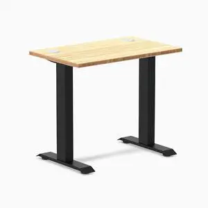 Desky Zero Mini Bamboo Office Desk - Bamboo / 32 x 20 in with Grommets / Matte Black Desky Zero Mini Bamboo Office Desk - Bamboo / 32 x 20 in with Grommets / Matte Black